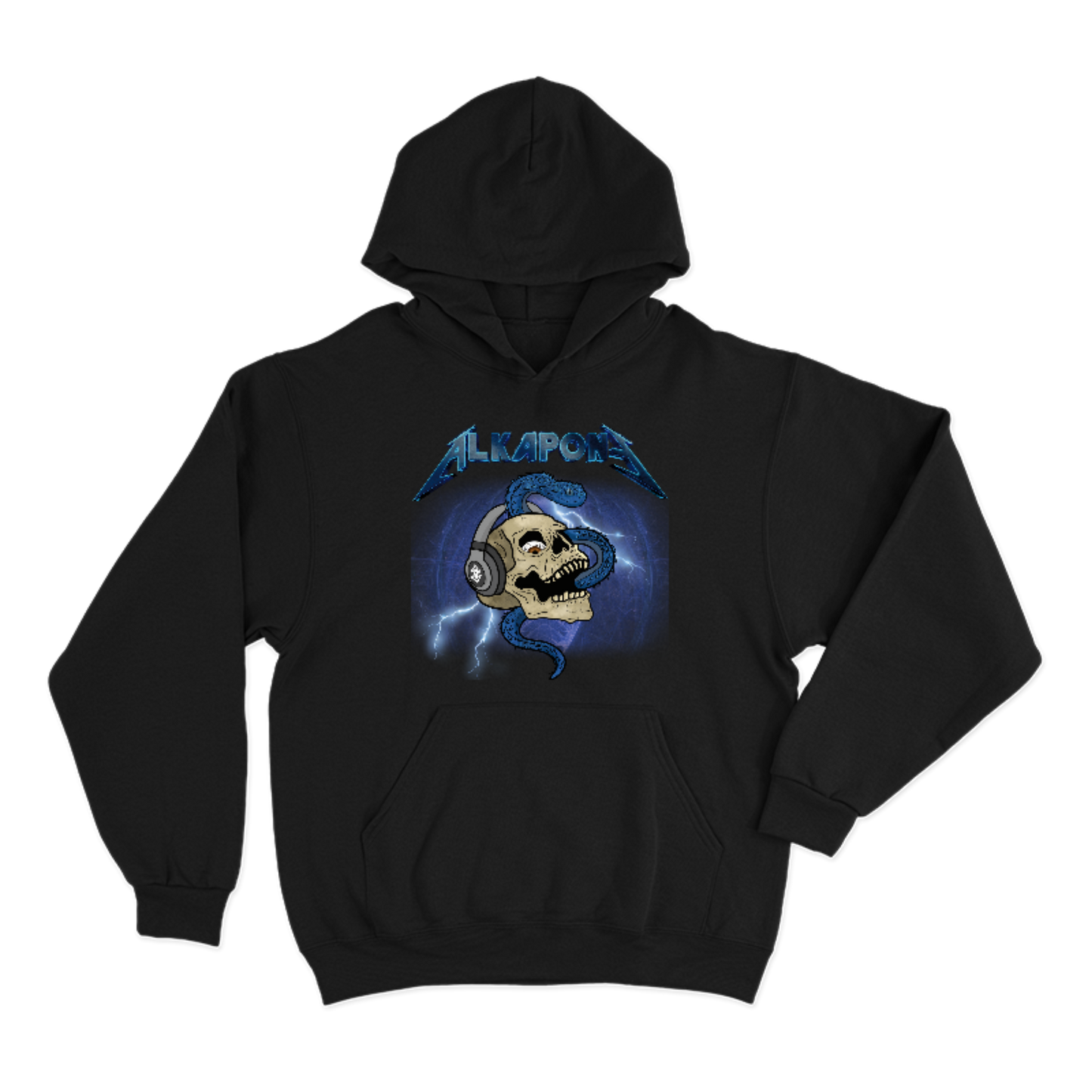 Hoodie alkapone metalica rayo con craneo