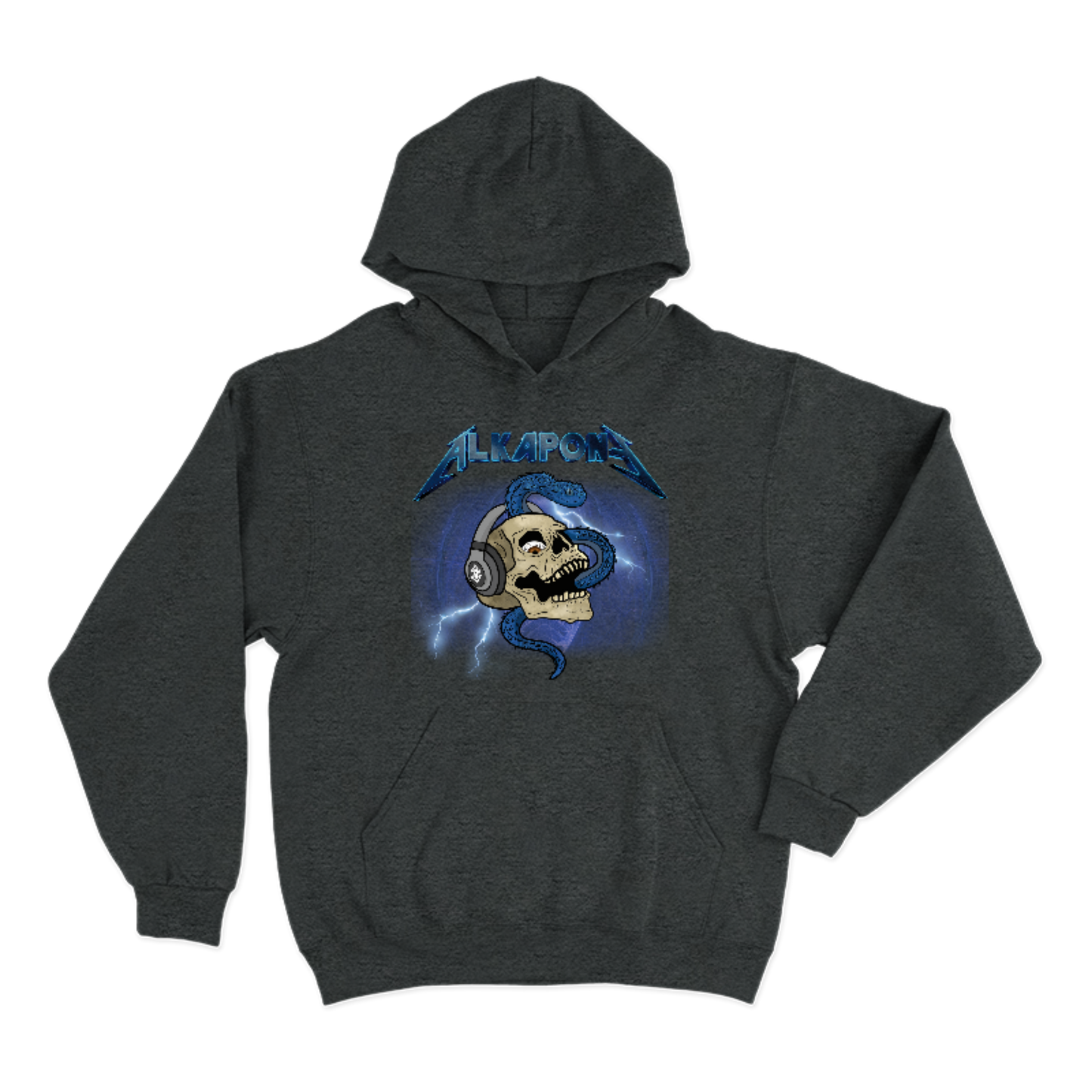 Hoodie alkapone metalica rayo con craneo
