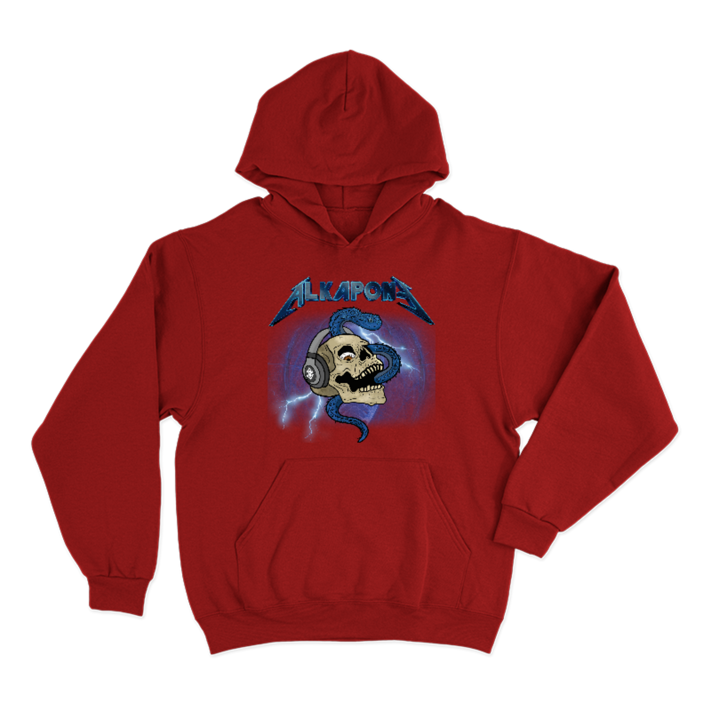 Hoodie alkapone metalica rayo con craneo
