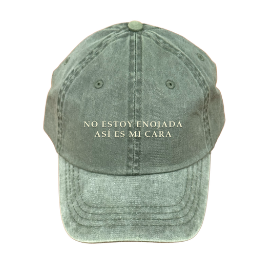 NO ESTOY ENOJADA ASI ES MI CARA GORRA SIMPLE DESLAVADA